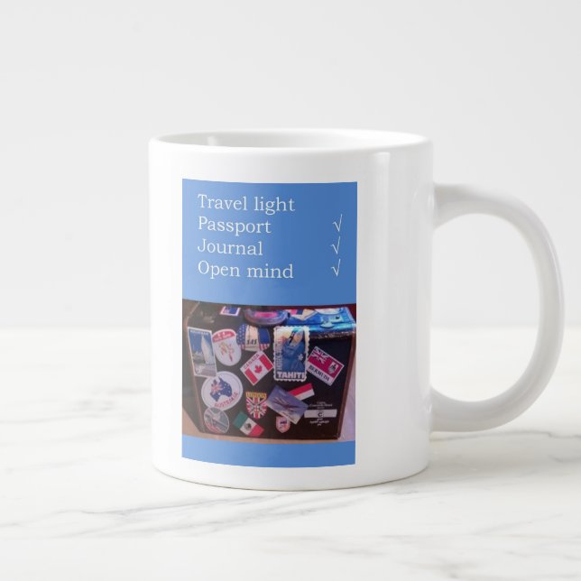 Travel Light-Quote © Peggy Kopman-Owens Giant Coffee Mug (Right)