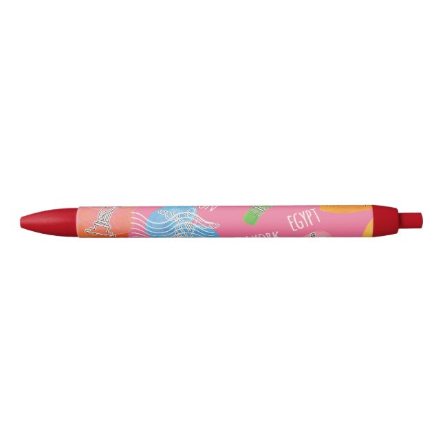 Travel Locations Pattern Pen (Front)