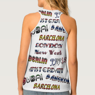 Travel London New York Berlin Paris Dubai Tank Top