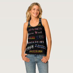 Travel London New York Berlin Paris Dubai Tank Top