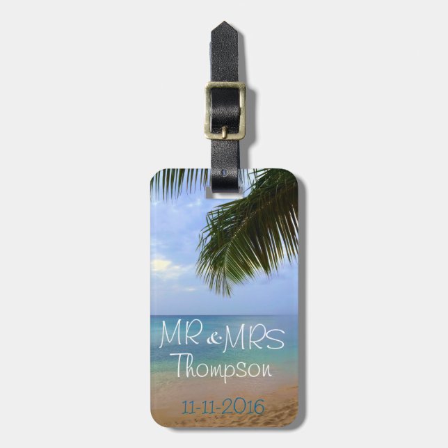 Travel | Luggage Tag | Honeymoon | Mr & Mrs (Front Vertical)