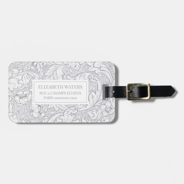 TRAVEL LUGGAGE TAG : WILLIAM MORRIS : FLORAL (Front Horizontal)