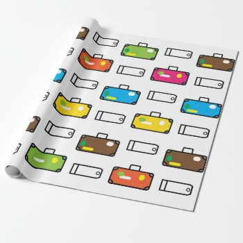 Travel Luggage Themed Wrapping Paper by megnomad at Zazzle
