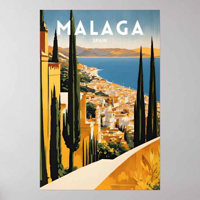 Travel Malaga Spain Poster (Front)