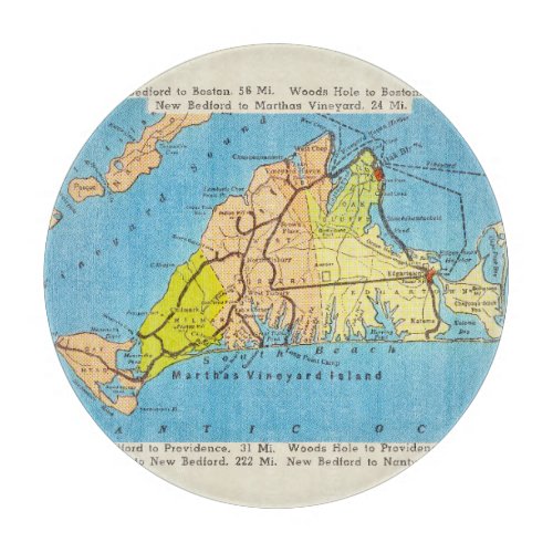 Travel Map of Marthas Vineyard  Marthas Vineyard Cutting Board