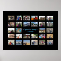 Travel Memories Collage 36 X 24 Black Background