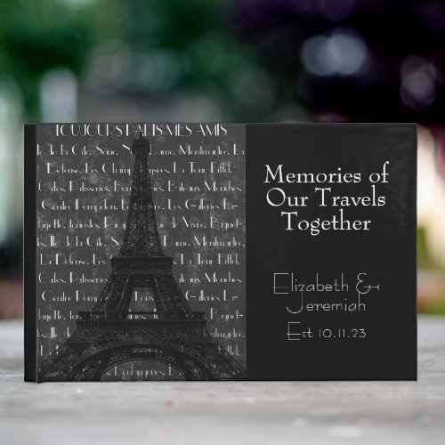 Travel Memories Paris Theme Custom Guest Book
