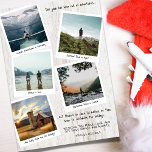 Travel Memories Photo Collage Christmas Holiday Card<br><div class="desc">Introducing our Holiday Photo Collage Card, a heartfelt way to capture the essence of a year filled with adventures and travel memories. This unique card features five square travel photos, carefully curated to showcase your favorite moments from around the world. It's the perfect choice for those who've spent the year...</div>