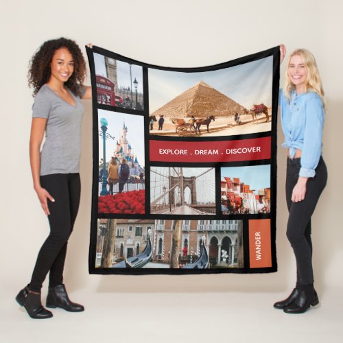 Travel Memories Photo Keepsake Fleece Blanket