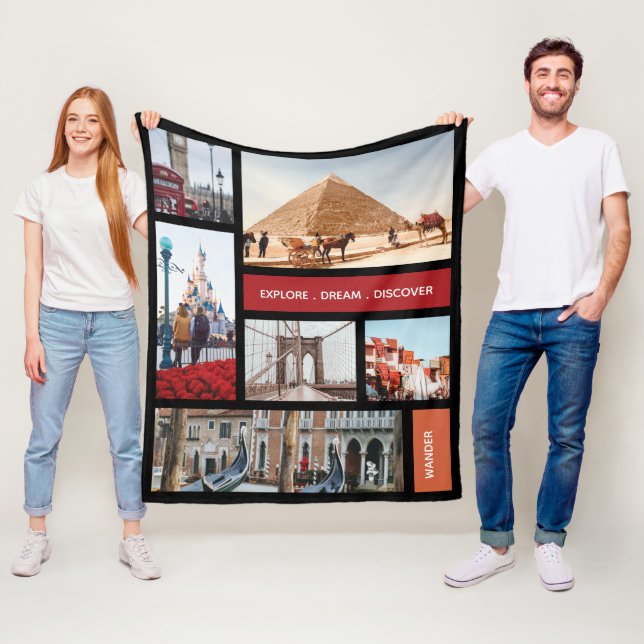 Travel Memories Photo Keepsake Fleece Blanket (In Situ)