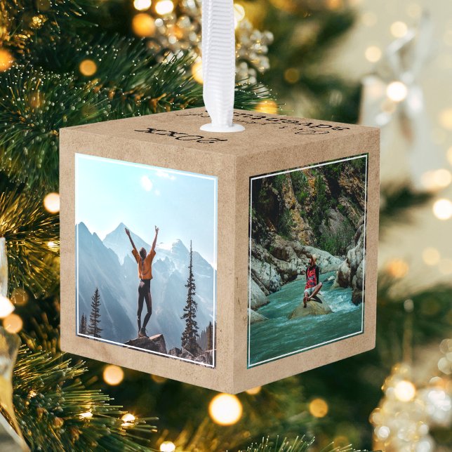 Travel Memories Square Photos Cube Ornament (Creator Uploaded)