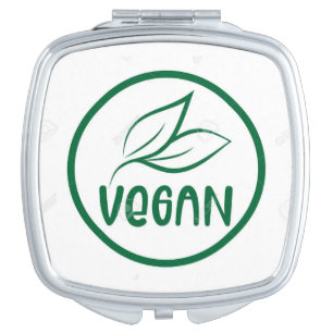 Travel mirror with Vegan image
