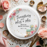 Travel Miss to Mrs Pink Floral Bridal Shower Paper Plates<br><div class="desc">♥ These paper plates are a great addition to your party! Miss to Mrs theme.</div>