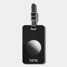 Travel Monogram Sports White Golf Ball on Black