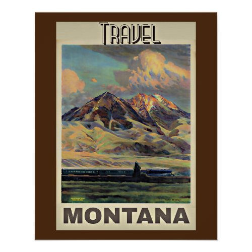 Travel Montana vintage poster Poster