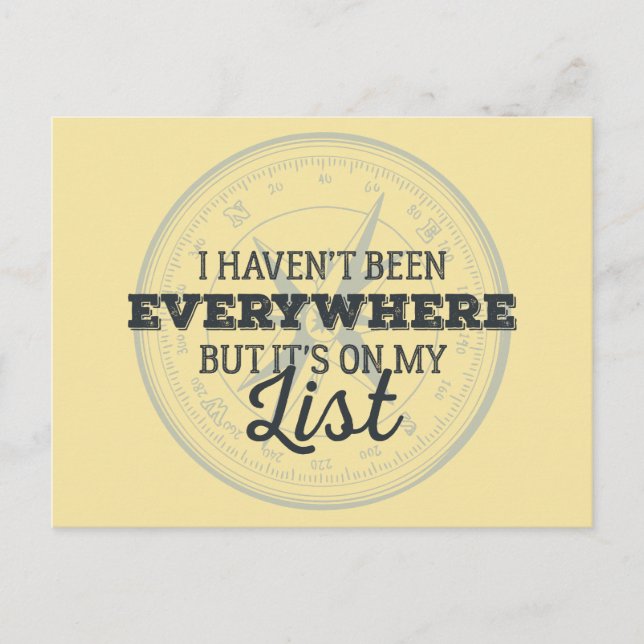 Travel more compass stamp motivational quote postcard (Front)