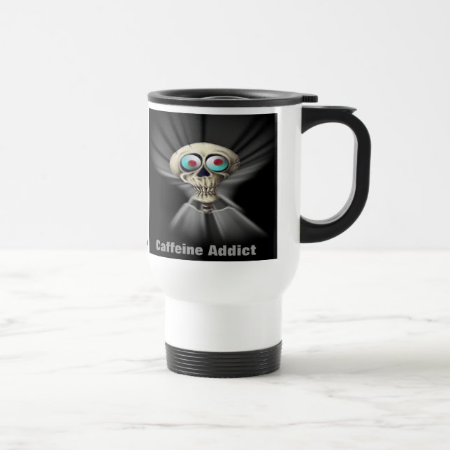 Travel Mug - Caffeine Addict (wired on coffee) (Right)