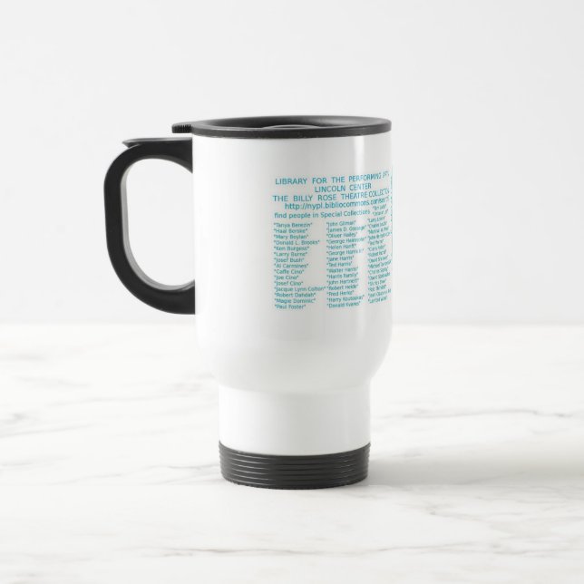 Travel mug commemorates Caffe Cino (Left)