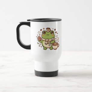 Travel Mug Cute Frog Bean Spoon Clipart Design