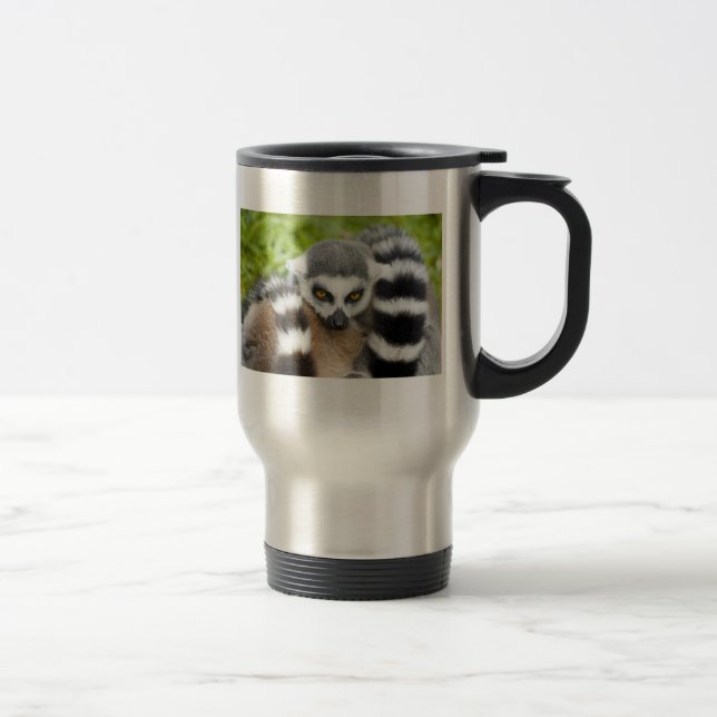 Travel Mug - Cute Lemur Stripey Tail (Right)