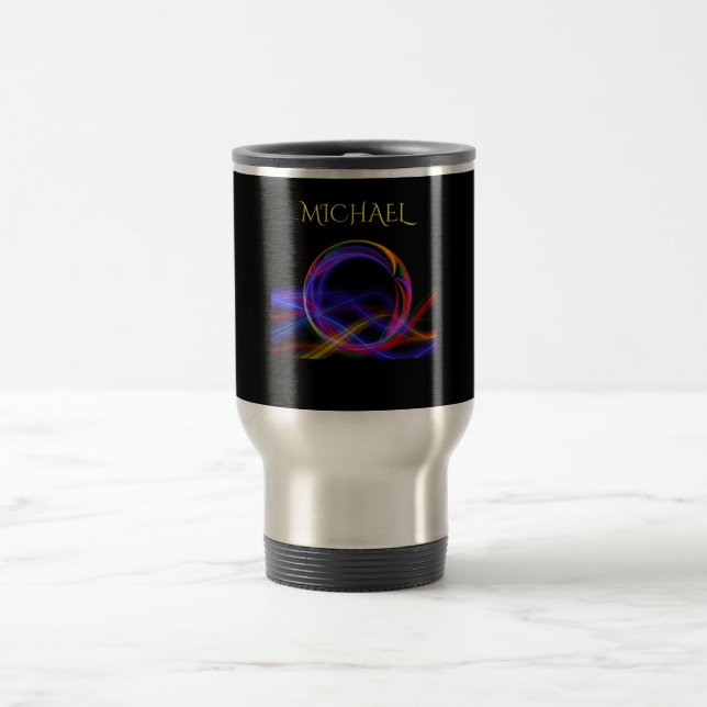 Travel mug personalized in stainless steel. (Center)