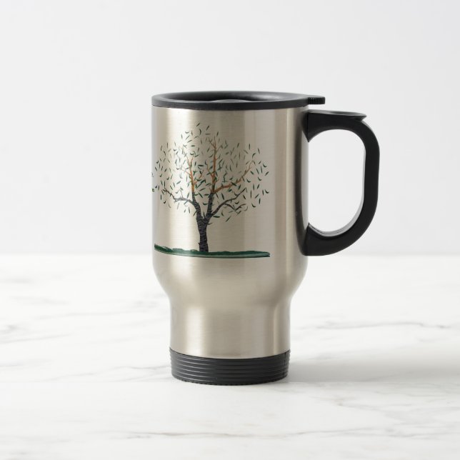 Travel Mug - Recycled Art Tree Image (Right)