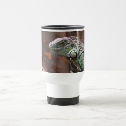 Travel Mug with colourful Iguana lizard