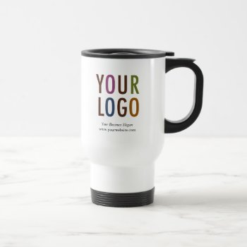 Travel Mug With Custom Company Logo Promotional by MISOOK at Zazzle