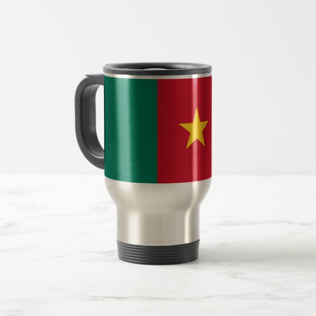 Travel Mug with Flag of Cameroon (Front Left)