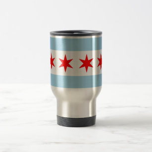 Travel Mug with Flag of  Chicago - USA