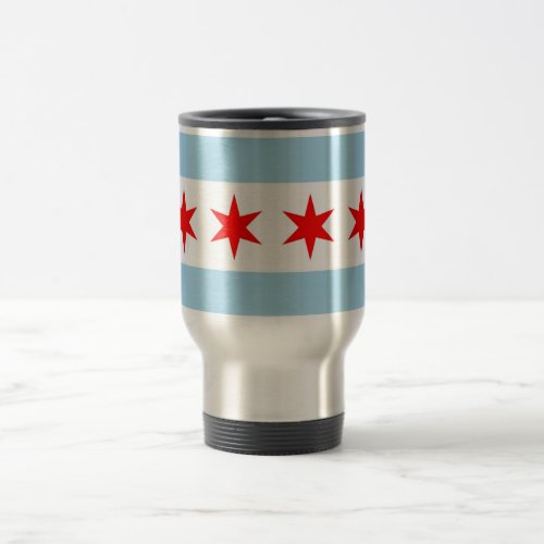 Travel Mug with Flag of  Chicago _ USA