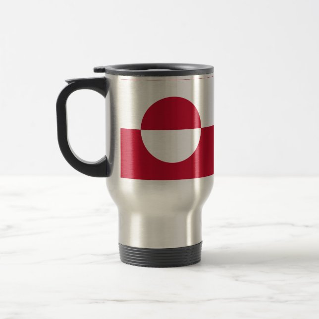 Travel Mug with Flag of Greenland (Left)