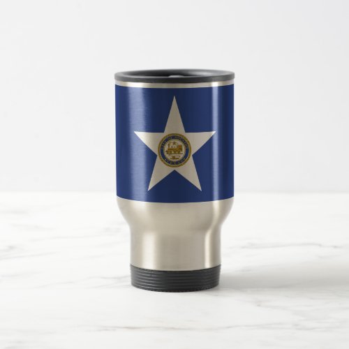 Travel Mug with Flag of Houston Texas USA