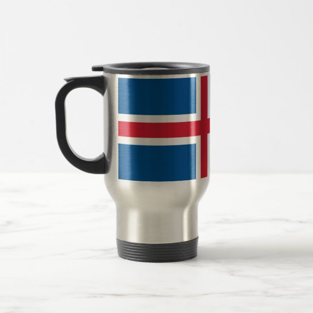 Travel Mug with Flag of Iceland (Left)