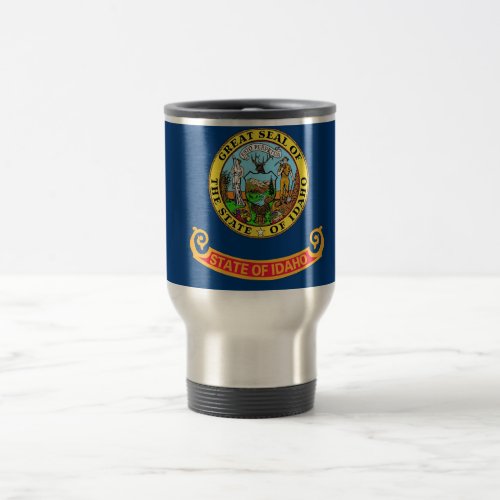 Travel Mug with Flag of Idaho State _ USA