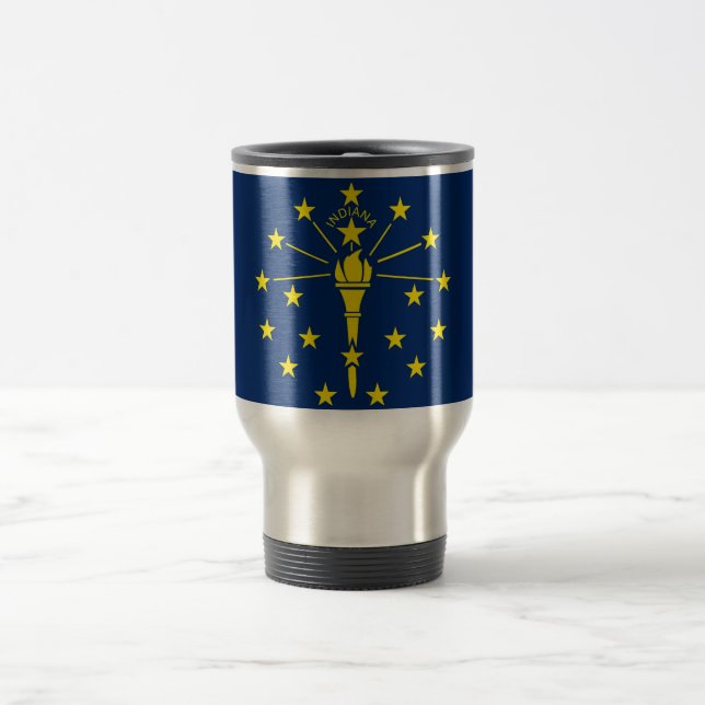 Travel Mug with Flag of  Indiana State - USA (Center)