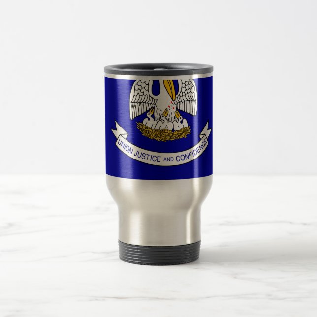 Travel Mug with Flag of Louisiana State - USA (Center)
