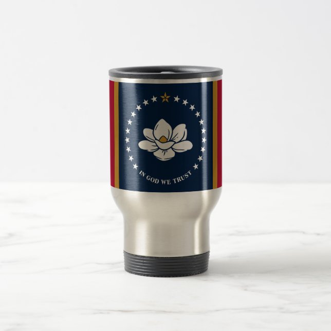 Travel Mug with Flag of Mississippi State, USA (Center)