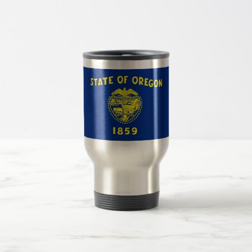 Travel Mug with Flag of Oregon State _ USA