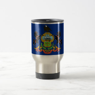 Travel Mug with Flag of Pennsylvania State - USA