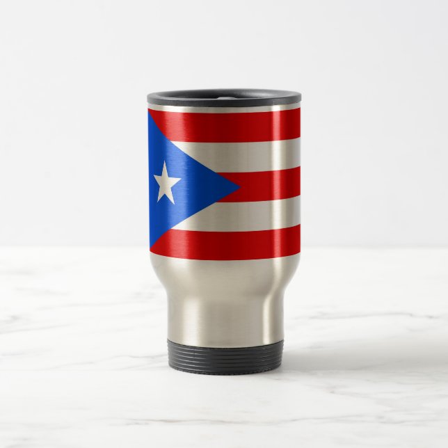 Travel Mug with Flag of  Puerto Rico - USA (Center)
