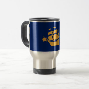Travel Mug with Flag of Quebec City, Canada