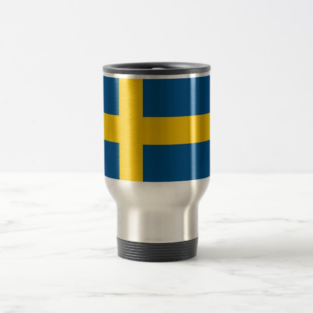 Travel Mug with Flag of Sweden (Center)