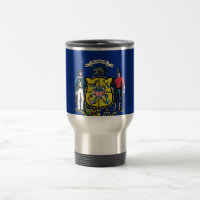 Travel Mug with Flag of Wisconsin State - USA
