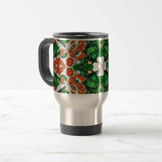 Travel Mug with Ireland Colors Design (Front Left)