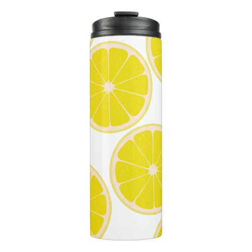 Travel Mug with lemon fruit decoration