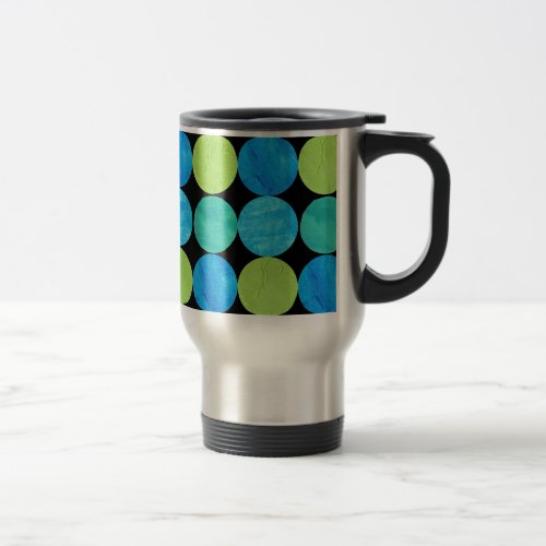 Travel Mug with Lid Blue Moons Pattern