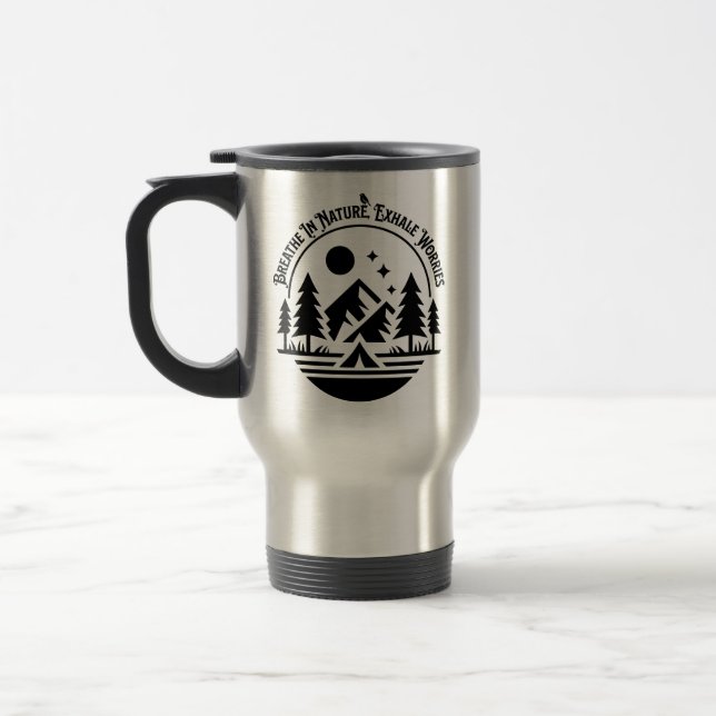Travel mug with outdoors design (Left)