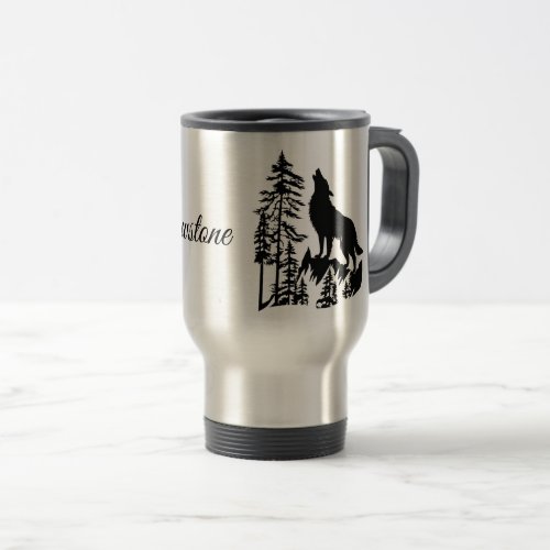 Travel Mug_Yellowstone Wolf Travel Mug