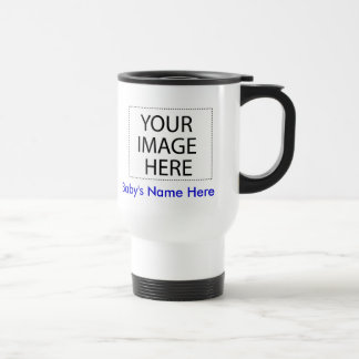Travel Mug: Your Baby's Photo + Name (blue) Travel Mug